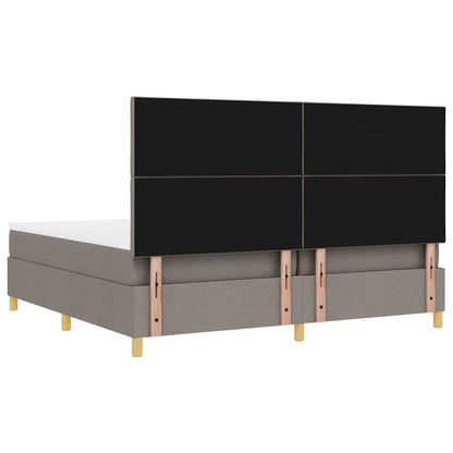 Boxspringbett mit Kopfteil Taupe 200 x 200 cm Stoff