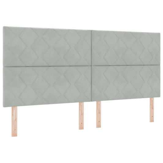 Boxspringbett mit Matratze Hellgrau 200 x 200 cm Samt