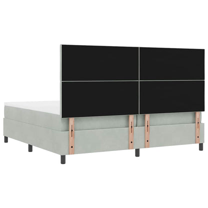 Boxspringbett mit Matratze Hellgrau 200 x 200 cm Samt