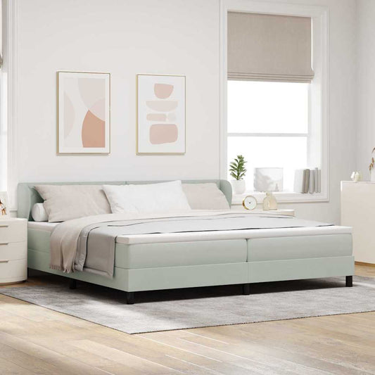Boxspringbett mit Matratze Dunkelgrau 80x200 cm Samt Hellgrau