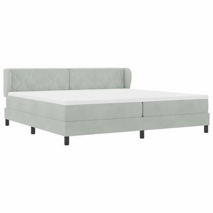 Boxspringbett mit Matratze Dunkelgrau 80x200 cm Samt Hellgrau