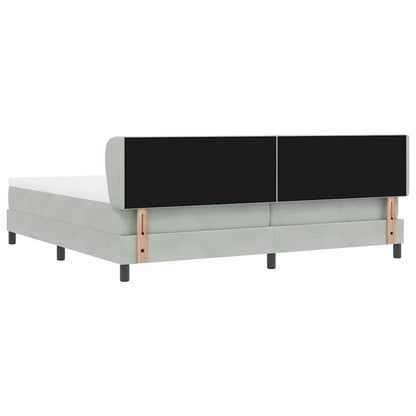 Boxspringbett mit Matratze Dunkelgrau 80x200 cm Samt Hellgrau