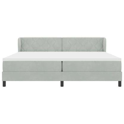 Boxspringbett mit Matratze Dunkelgrau 80x200 cm Samt Hellgrau