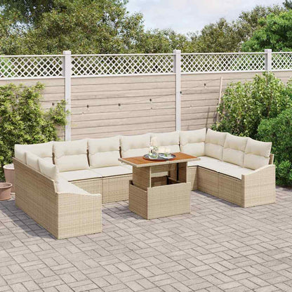Garten Essgruppe mit Kissen mit Kissen 11 pcs Beige und Creme