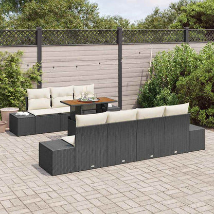 Garten Essgruppe mit Kissen mit Kissen 8 pcs Schwarz und Creme