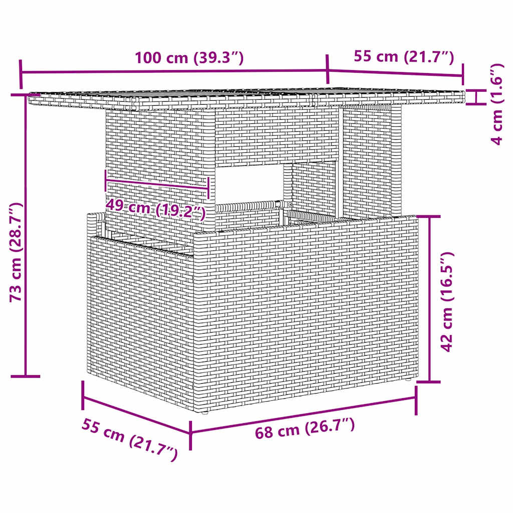 Garten Essgruppe mit Kissen mit Kissen 8 pcs Schwarz und Creme