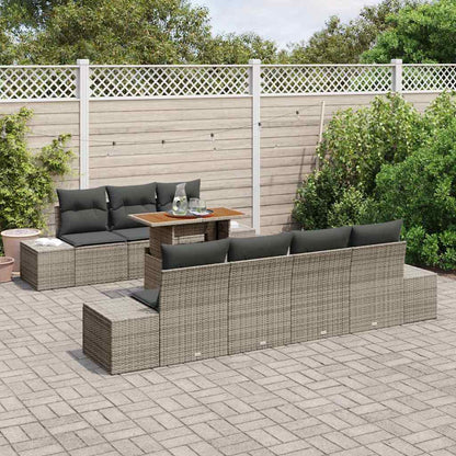 Garten Essgruppe mit Kissen mit Kissen 8 pcs Grau und Braun