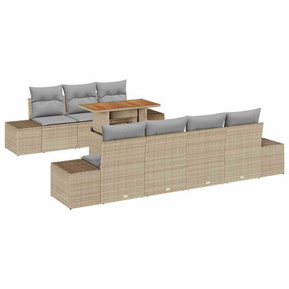 Garten Essgruppe mit Kissen mit Kissen 8 pcs Beige und Grau