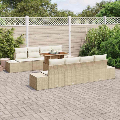 Garten Essgruppe mit Kissen mit Kissen 9 pcs Beige und Creme