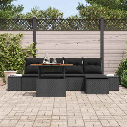 Garten Essgruppe mit Kissen 6 pcs Schwarz und Braun