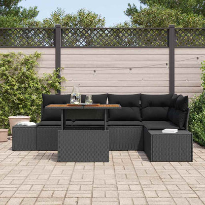 Garten Essgruppe mit Kissen mit Kissen 6 pcs Schwarz und Braun