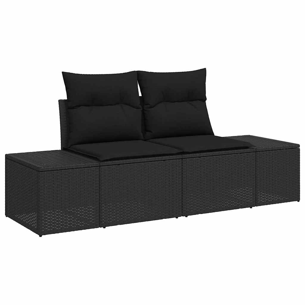 Garten Essgruppe mit Kissen mit Kissen 7 pcs Schwarz und Braun