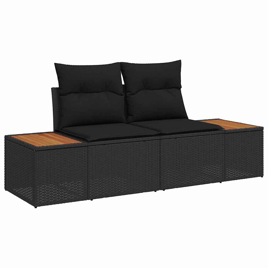 Garten Essgruppe mit Kissen mit Kissen 7 pcs Schwarz und Braun