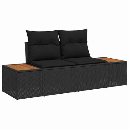 Garten Essgruppe mit Kissen mit Kissen 7 pcs Schwarz und Braun