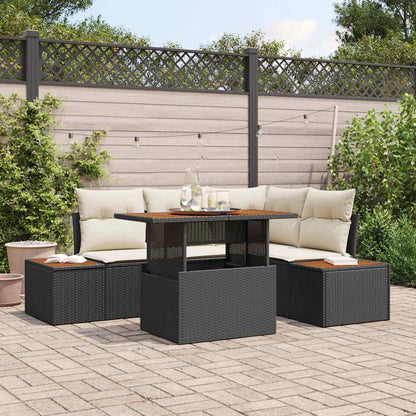 Garten Essgruppe mit Kissen mit Kissen 5 pcs Schwarz und Beige