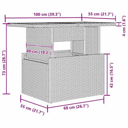 Garten Essgruppe mit Kissen 8 pcs Beige und Creme