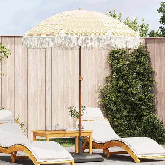 Sonnenschirm Gelb und Weiß Ø 160 x 195 cm Stahl