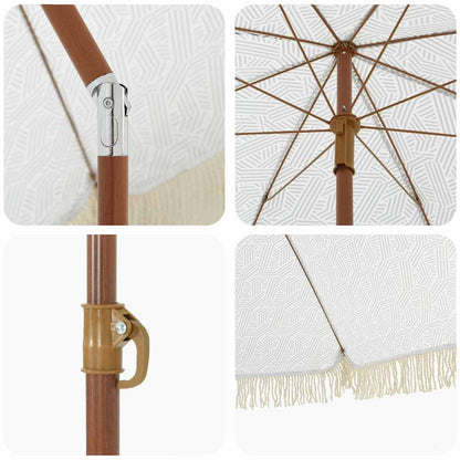 Sonnenschirm Grau und Weiß Ø 160 x 195 cm Stahl