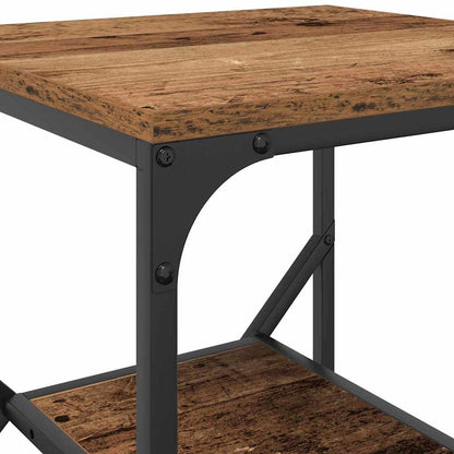 Beistelltisch Altholz 41 x 40 x 60 cm Ingenieurholz und Stahl