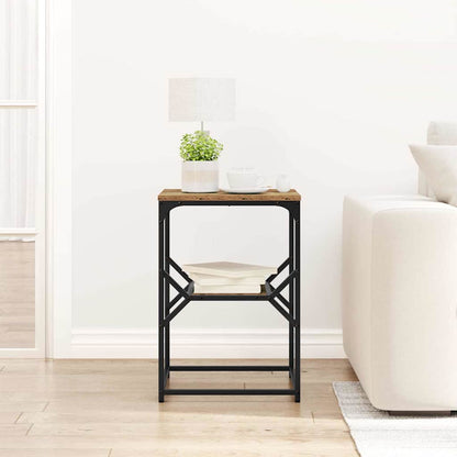 Beistelltisch Altholz 41 x 40 x 60 cm Ingenieurholz und Stahl