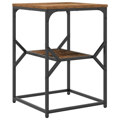 Beistelltisch Altholz 41 x 40 x 60 cm Ingenieurholz und Stahl