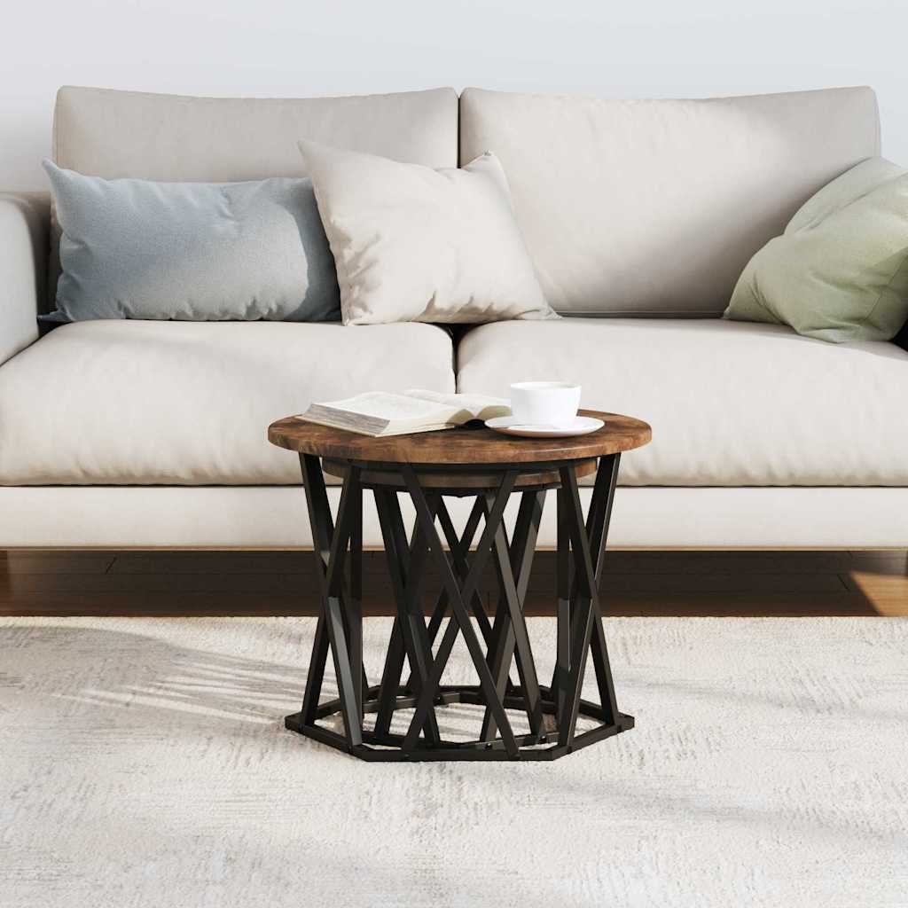 Beistelltisch 2 pcs Geräucherte Eiche Ingenieure Holz und Stahl