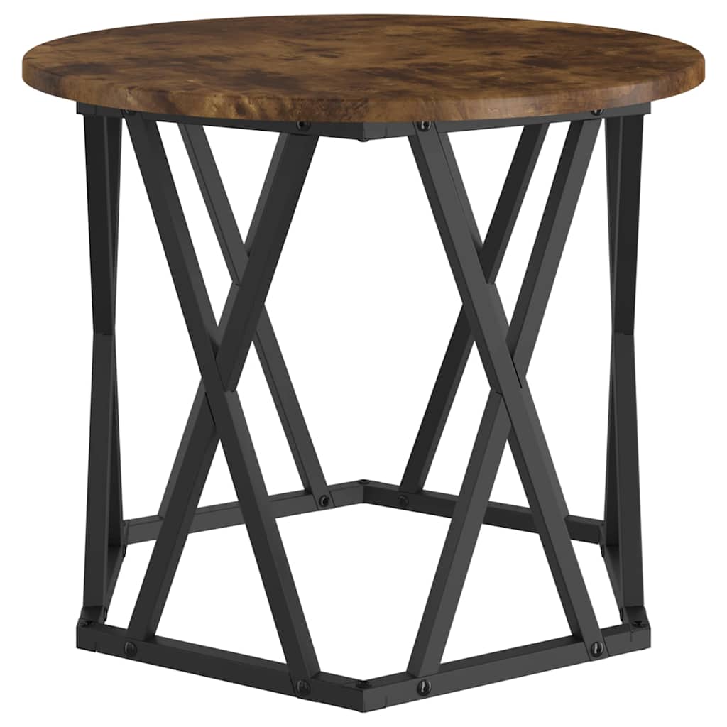 Beistelltisch 2 pcs Geräucherte Eiche Ingenieure Holz und Stahl