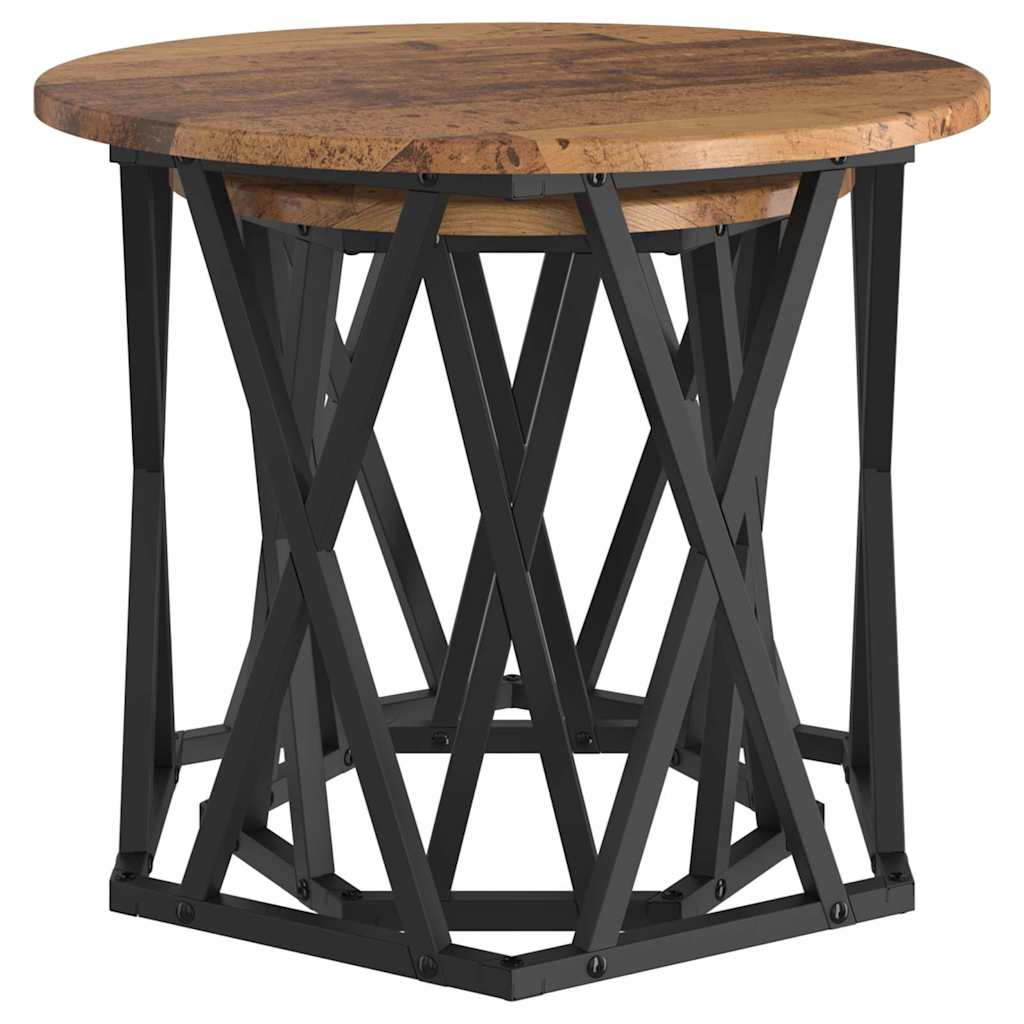 Beistelltisch 2 pcs Altholz Ingenieure Holz und Stahl