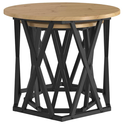 Beistelltisch 2 pcs Artisan-Eiche Ingenieure Holz und Stahl