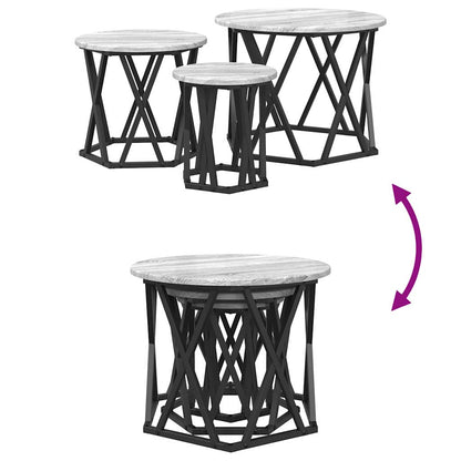 Nesting Beistelltisch 3 pcs Graues Sonoma