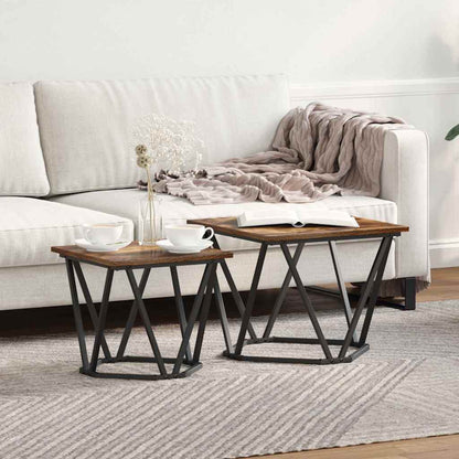 Beistelltisch-Set 2 pcs Geräucherte Eiche