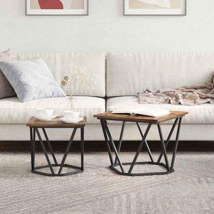 Beistelltisch-Set 2 pcs Geräucherte Eiche