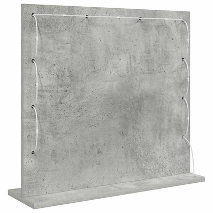 Waschtischspiegel mit Spiegel Beton Grau 60 x 55 x 18 cm