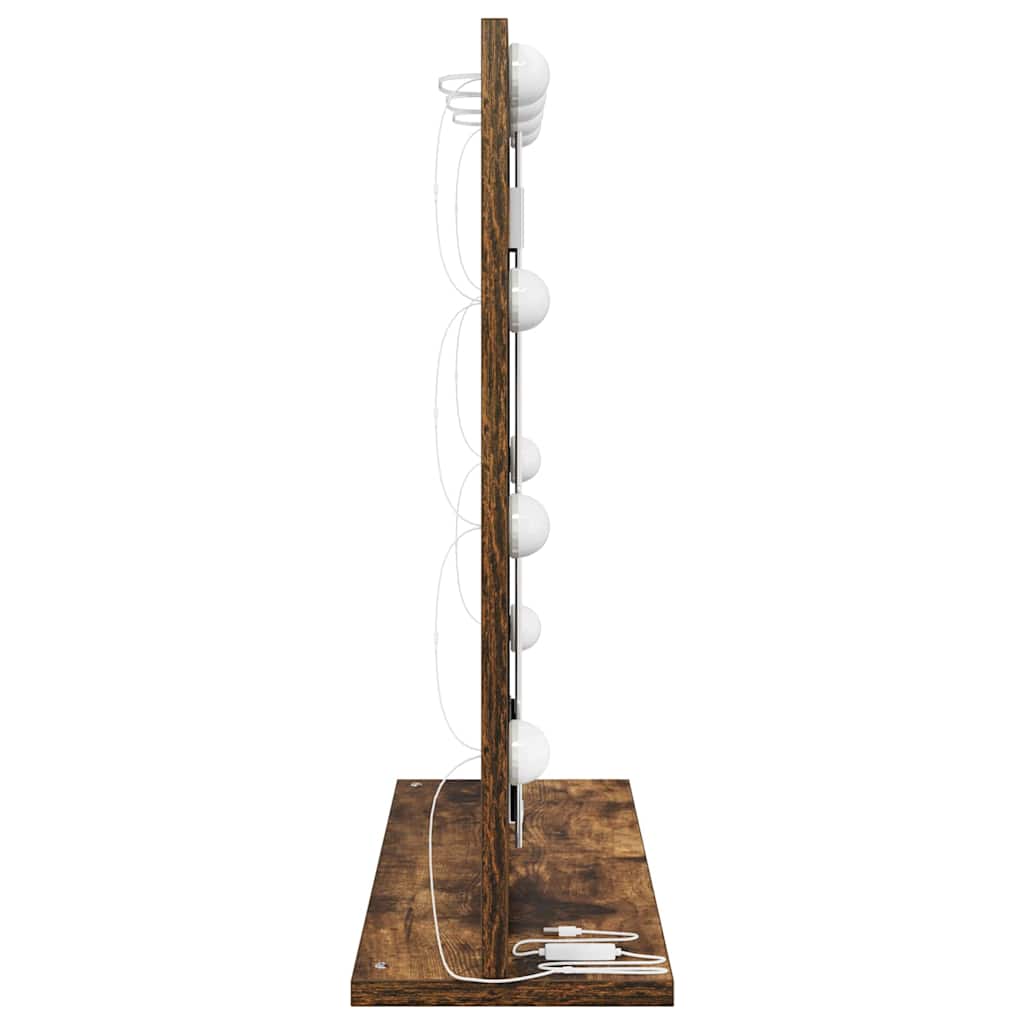 Waschtischspiegel mit Spiegel Geräucherte Eiche 60 x 55 x 18 cm