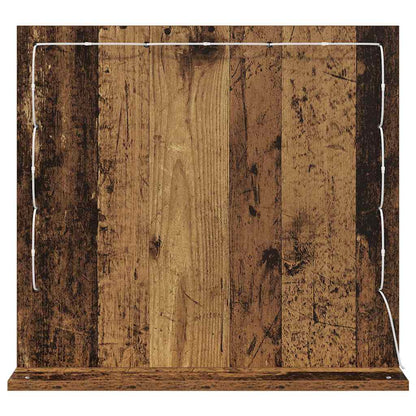 Waschtischspiegel mit LED-Lichtleisten Altholz 60 x 55 x 18 cm