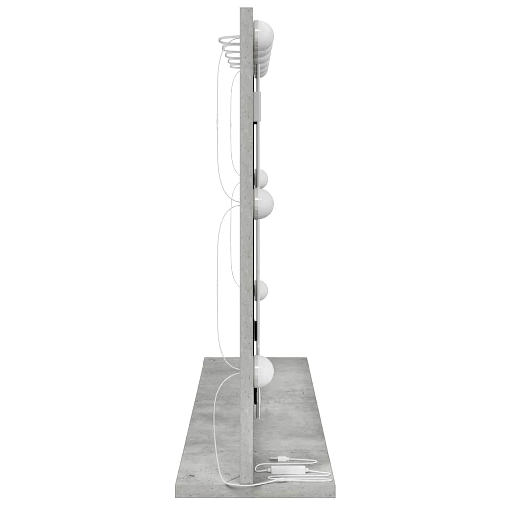 Waschtischspiegel mit Spiegel Beton Grau 80 x 55 x 18 cm