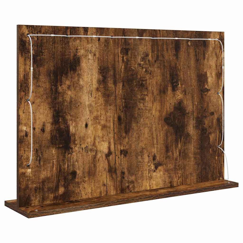 Waschtischspiegel mit Spiegel Geräucherte Eiche 80 x 55 x 18 cm