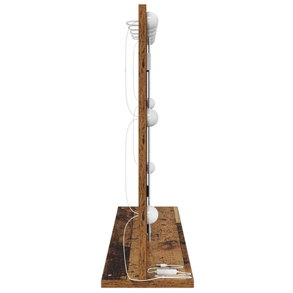 Waschtischspiegel mit LED-Lichtleisten Altholz 80 x 55 x 18 cm