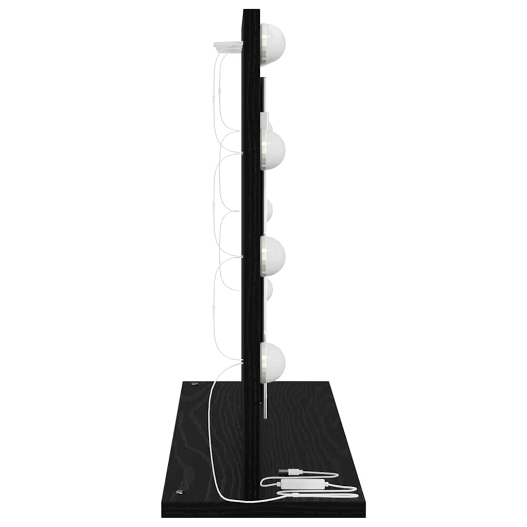 Waschtischspiegel Schwarz Eichen-Optik 60 x 45 x 18 cm