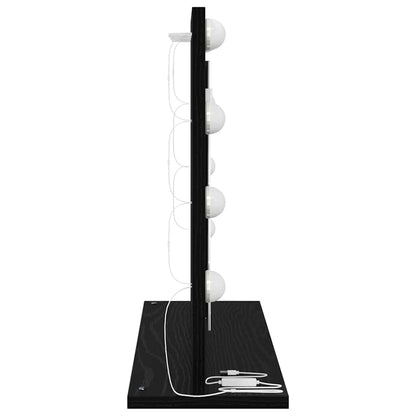 Waschtischspiegel Schwarz Eichen-Optik 60 x 45 x 18 cm