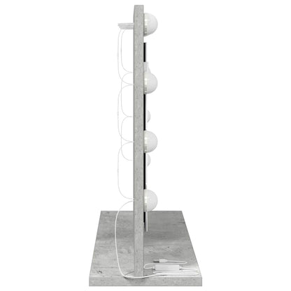 Kosmetikspiegel mit LED-Lichtleisten Beton Grau 60 x 45 x 18 cm