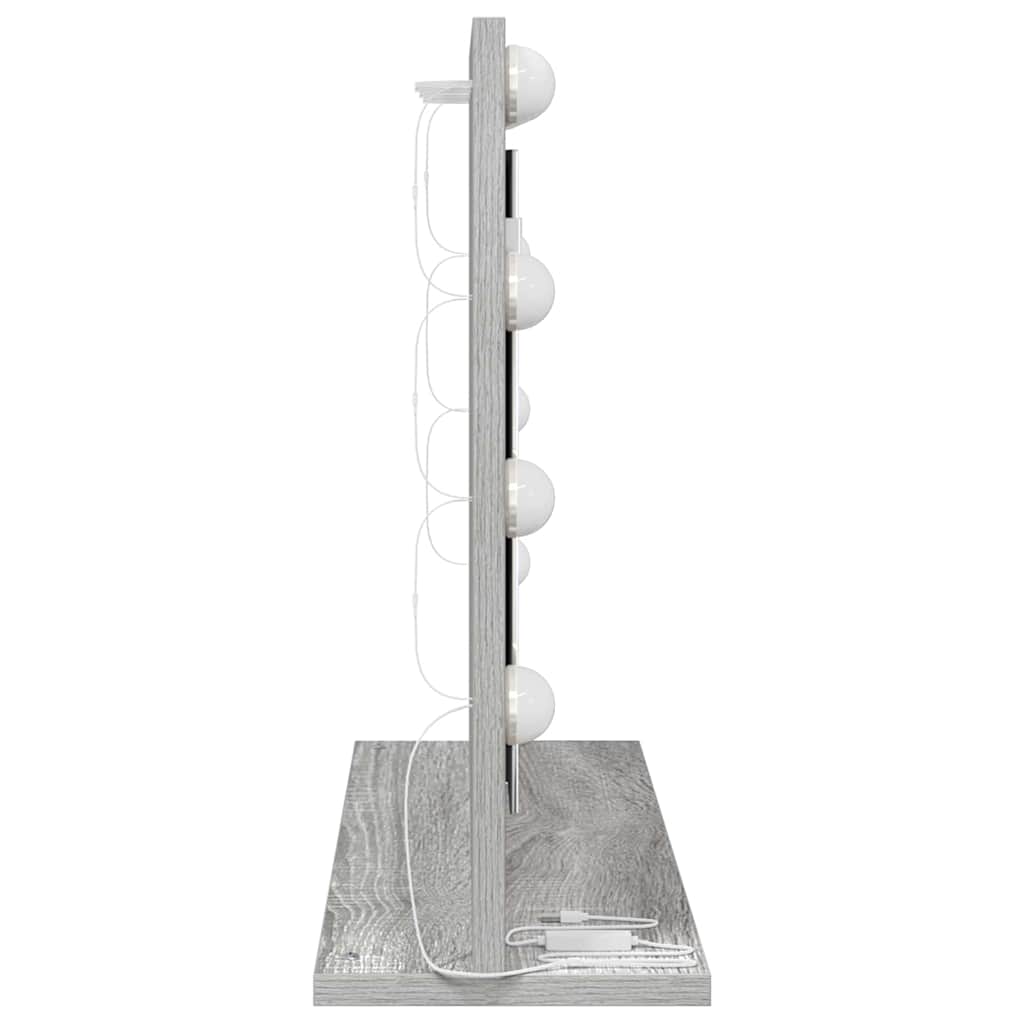 Waschtischspiegel mit Spiegel Graues Sonoma 60 x 45 x 18 cm