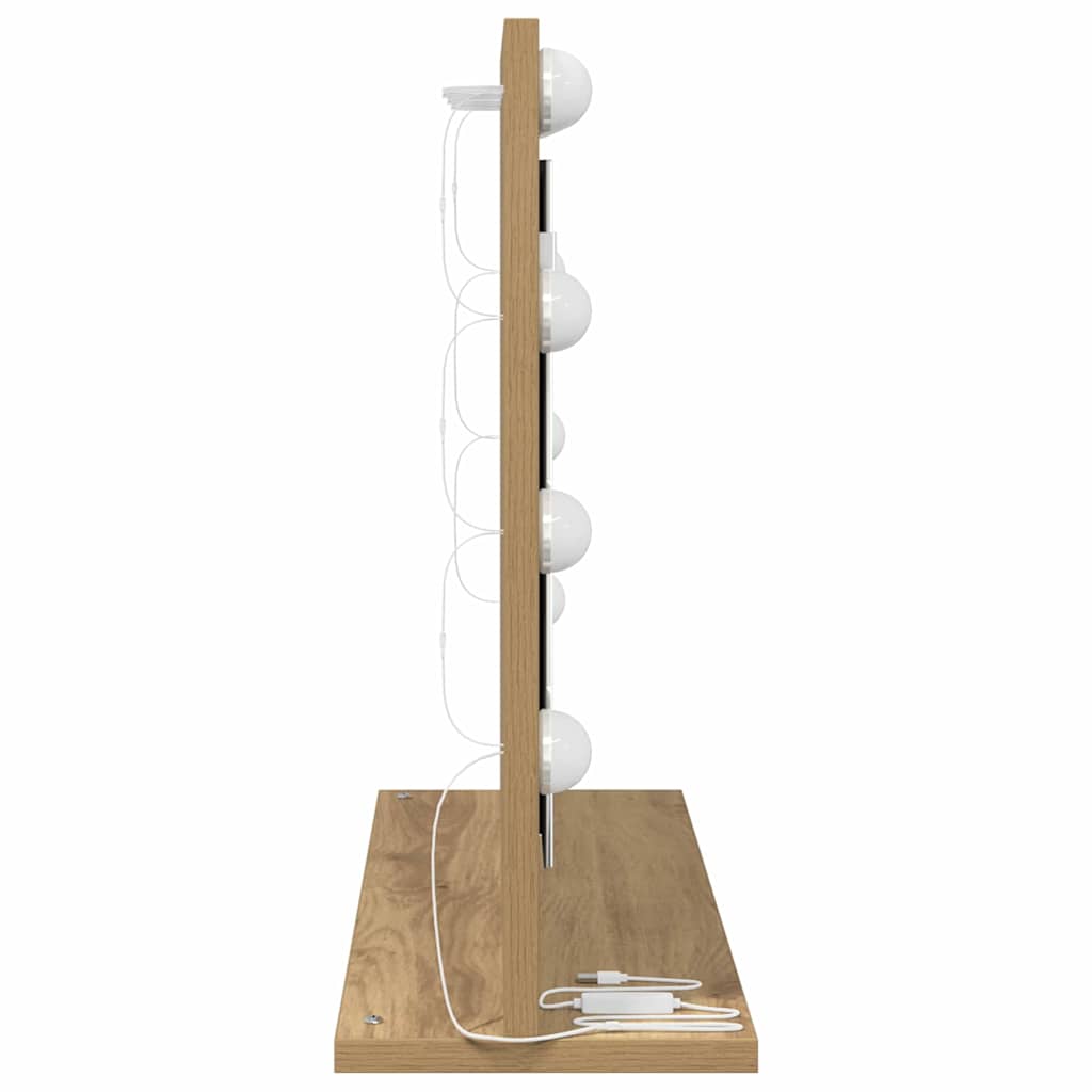 Waschtischspiegel mit Spiegel Artisan-Eiche 60 x 45 x 18 cm