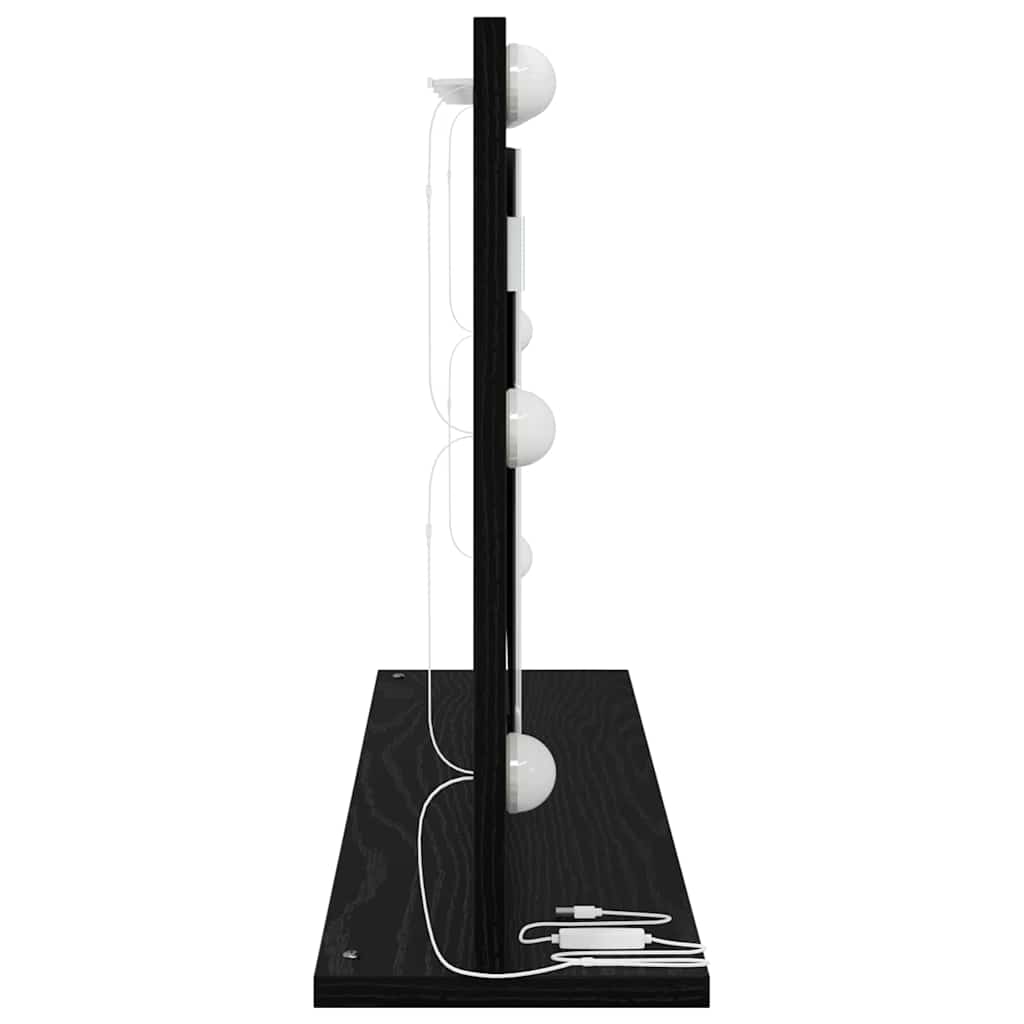 Waschtischspiegel Schwarz Eichen-Optik 80 x 45 x 18 cm