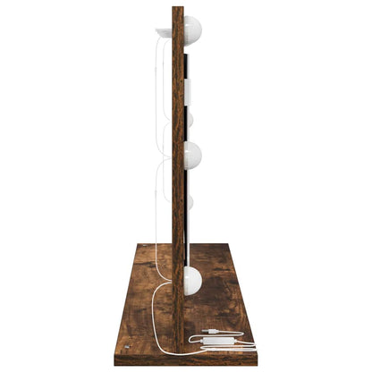 Waschtischspiegel mit Spiegel Geräucherte Eiche 80 x 45 x 18 cm