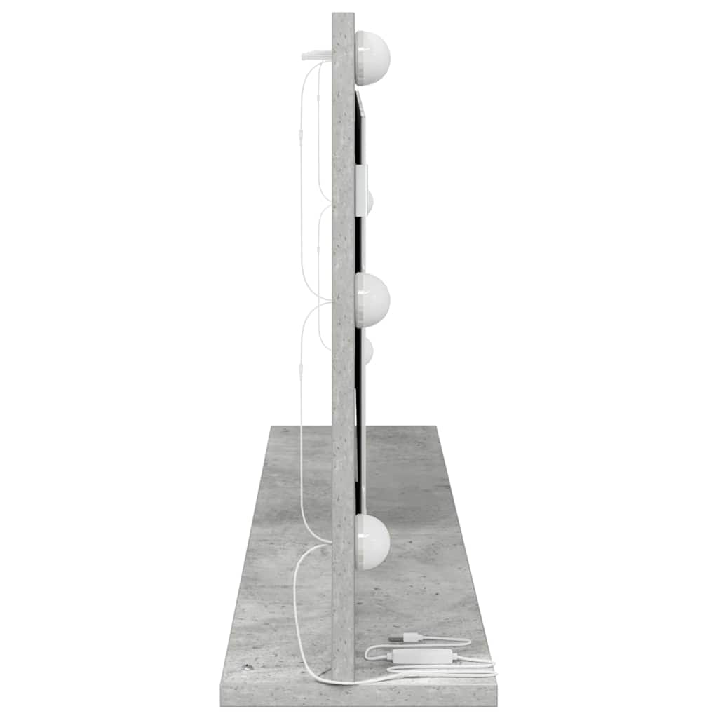 Waschtischspiegel mit Spiegel Beton Grau 100 x 45 x 18 cm