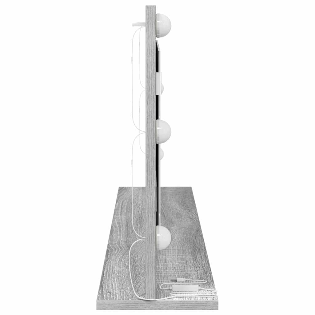 Waschtischspiegel mit Spiegel Graues Sonoma 100 x 45 x 18 cm