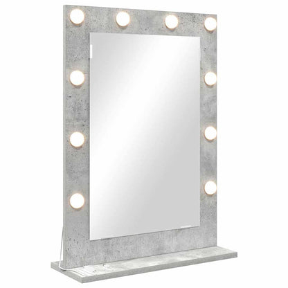 Waschtischspiegel mit Spiegel Beton Grau 70 x 50 x 18 cm