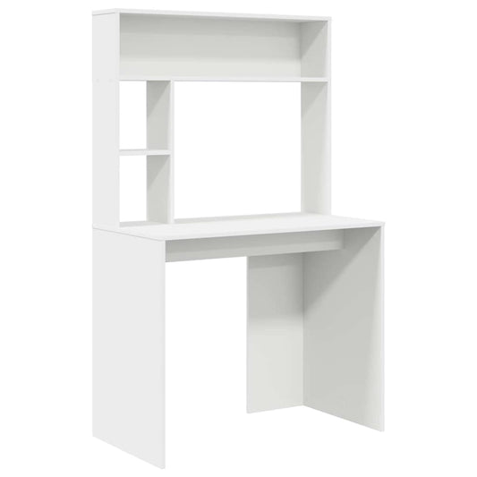 Schreibtisch mit Regal Weiß 91 x 50 x 149 cm Holzwerkstoff