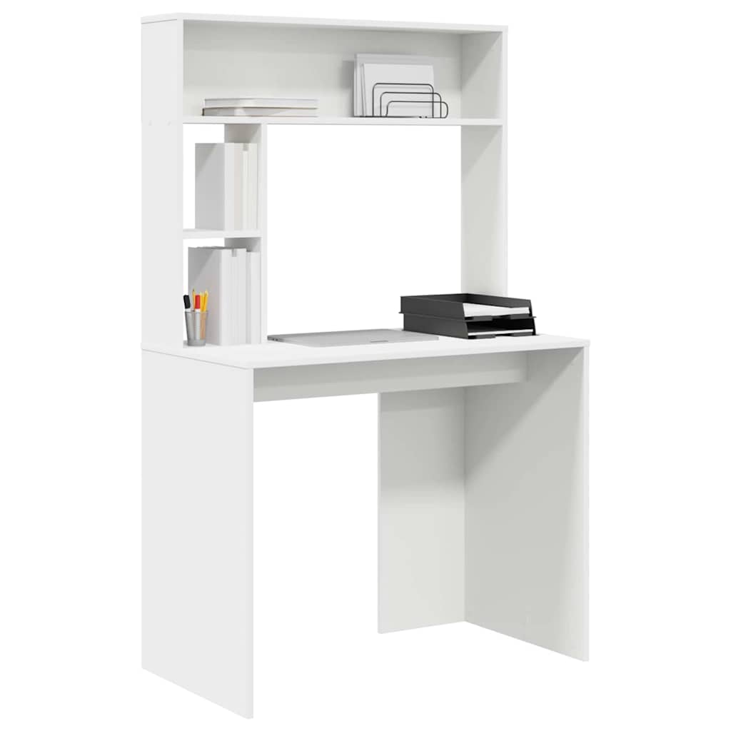 Schreibtisch mit Regal Weiß 91 x 50 x 149 cm Holzwerkstoff